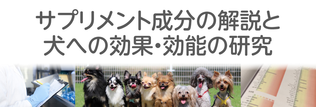 サプリメント成分の解説と犬への効果・効能の研究